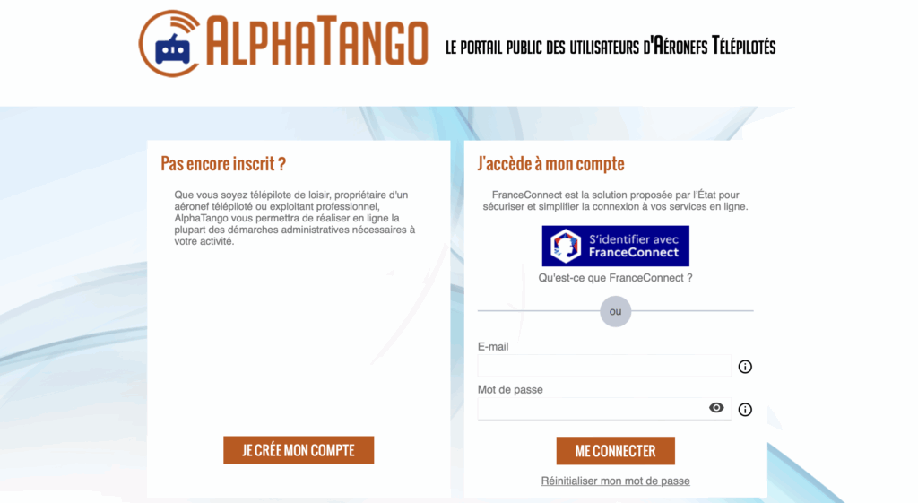 copie d'écran portail alpha tango