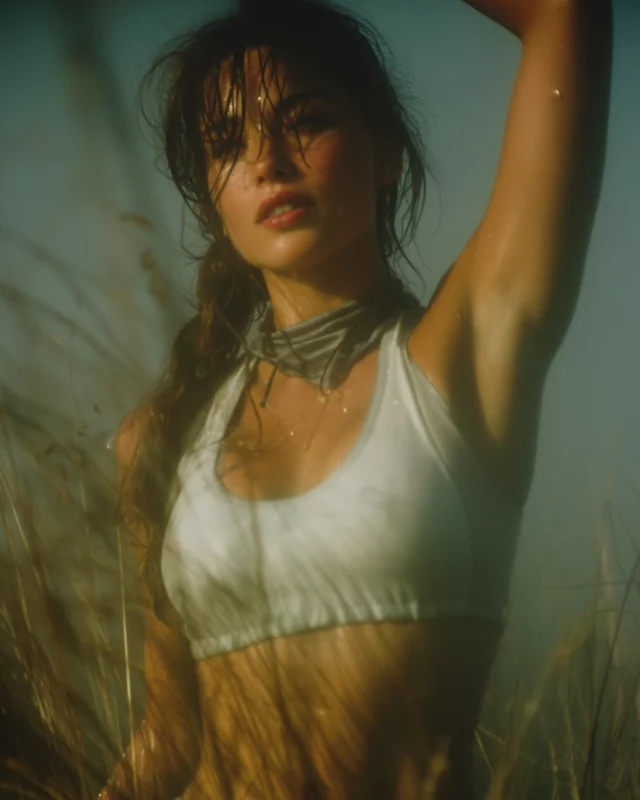 Dreamlike scene at golden hour.Soft haze, layered light, and analog-style tones shaped the mood here. The focus was on capturing a timeless silhouette with depth and softness — somewhere between fashion editorial and sun-drenched memory.Let your eye guess what’s real.#123IA #AIvisuals #GoldenHourMood #CinematicPortrait #DreamscapeAesthetic #AIphotography #VisualPoetry #SurrealVibes #AtmosphericVisuals #BacklightPortrait #FictionalMuse #AestheticShot #MidjourneyArt #LightAndMood #PhotographyInspired #ArtCreatedWithAI